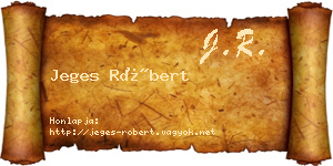 Jeges Róbert névjegykártya